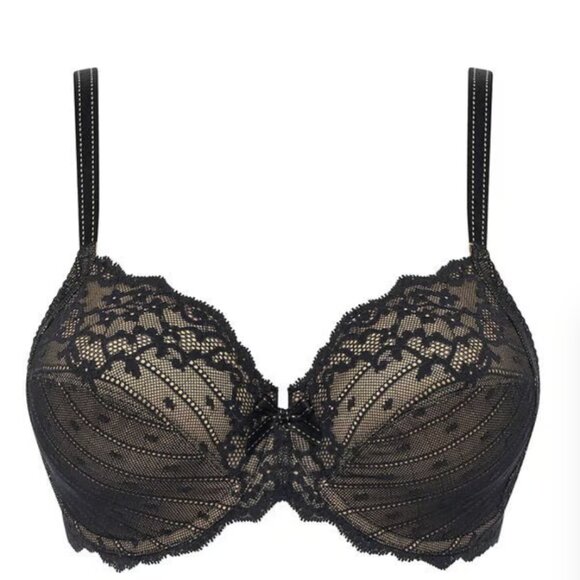 CHANTELLE Rive Gauche Full Coverage Unlined Bra in Black - Size 36DD - Picture 1 of 11